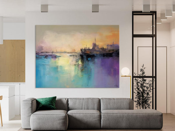 Large Paintings for Bedroom, Oversized Contemporary Wall Art Paintings, Abstract Landscape Painting on Canvas, Extra Large Original Artwork-Art Painting Canvas