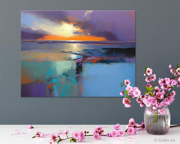 Landscape Canvas Paintings for Living Room, Original Landscape Paintings, Extra Large Modern Wall Art Paintings, Acrylic Painting on Canvas-Art Painting Canvas