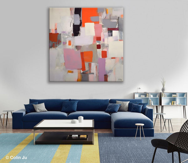 Modern Acrylic Artwork, Original Modern Paintings, Contemporary Canvas Art, Heavy Texture Canvas Art, Large Abstract Painting for Bedroom-Art Painting Canvas