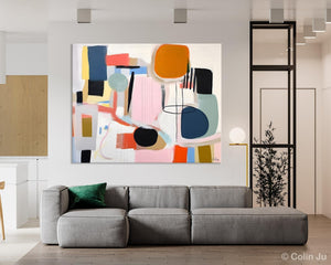 Abstract Canvas Paintings, Extra Large Canvas Painting for Living Room, Original Acrylic Wall Art, Oversized Contemporary Acrylic Paintings-Art Painting Canvas
