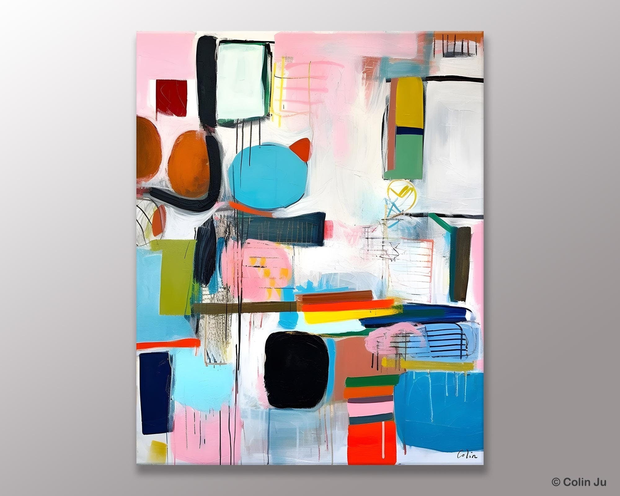 Original Acrylic Wall Art, Oversized Contemporary Acrylic Paintings, Abstract Canvas Paintings, Extra Large Canvas Painting for Living Room-Art Painting Canvas