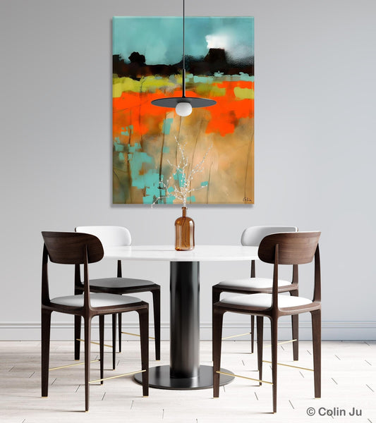 Modern Abstract Wall Art, Extra Large Canvas Painting for Dining Room, Original Canvas Wall Art Paintings, Abstract Landscape Paintings-Art Painting Canvas