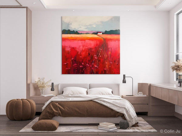 Original Landscape Paintings, Oversized Modern Wall Art Paintings, Modern Acrylic Artwork on Canvas, Large Abstract Painting for Living Room-Art Painting Canvas