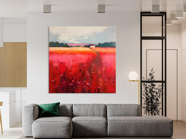 Original Landscape Paintings, Oversized Modern Wall Art Paintings, Modern Acrylic Artwork on Canvas, Large Abstract Painting for Living Room-Art Painting Canvas