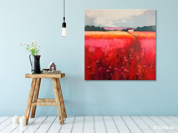 Original Landscape Paintings, Oversized Modern Wall Art Paintings, Modern Acrylic Artwork on Canvas, Large Abstract Painting for Living Room-Art Painting Canvas