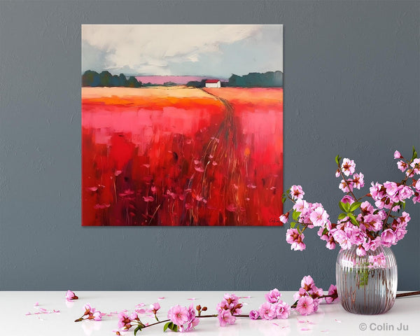 Original Landscape Paintings, Oversized Modern Wall Art Paintings, Modern Acrylic Artwork on Canvas, Large Abstract Painting for Living Room-Art Painting Canvas