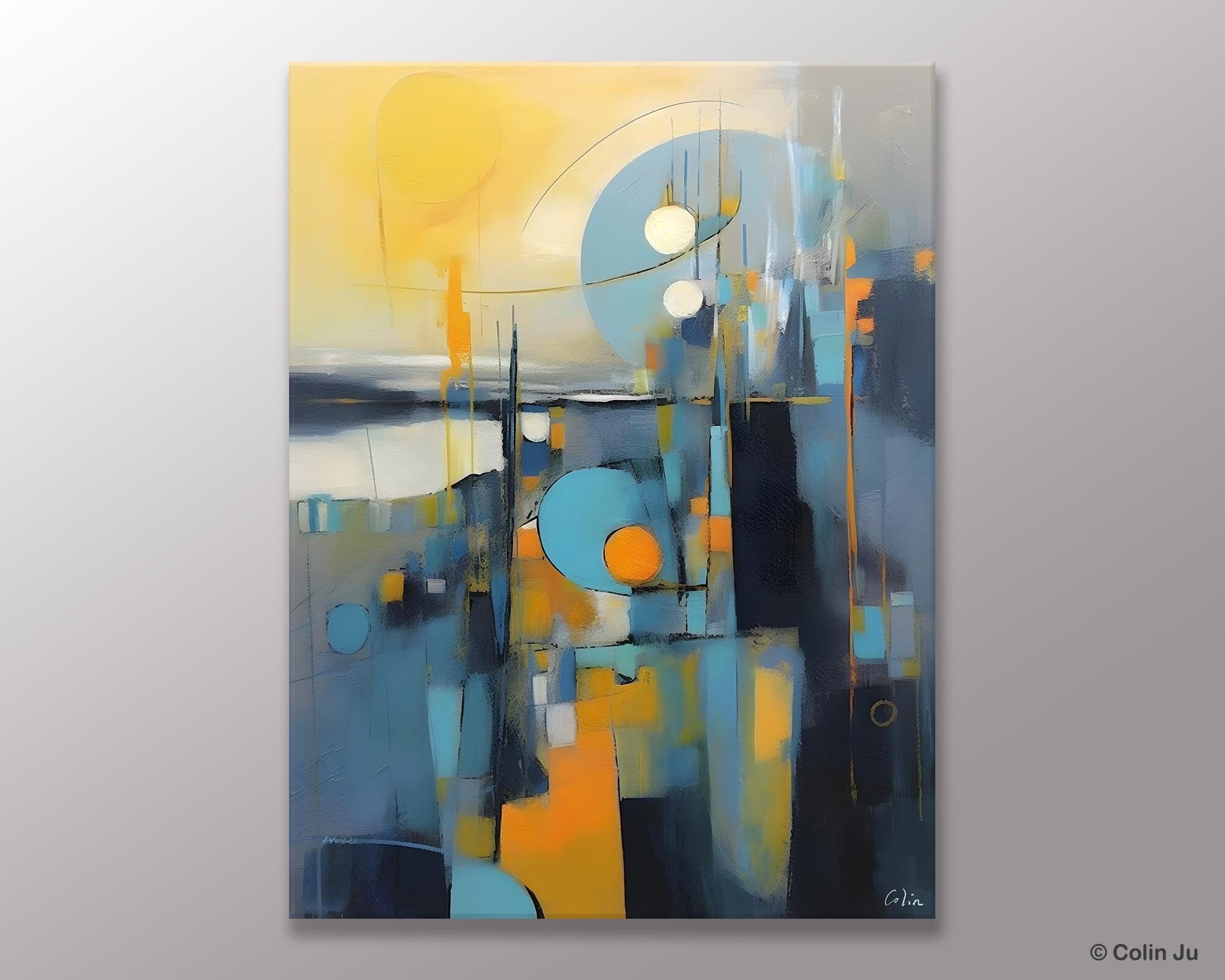 Extra Large Painting for Sale, Oversized Contemporary Acrylic Paintings, Extra Large Canvas Painting for Bedroom, Original Abstract Painting-Art Painting Canvas