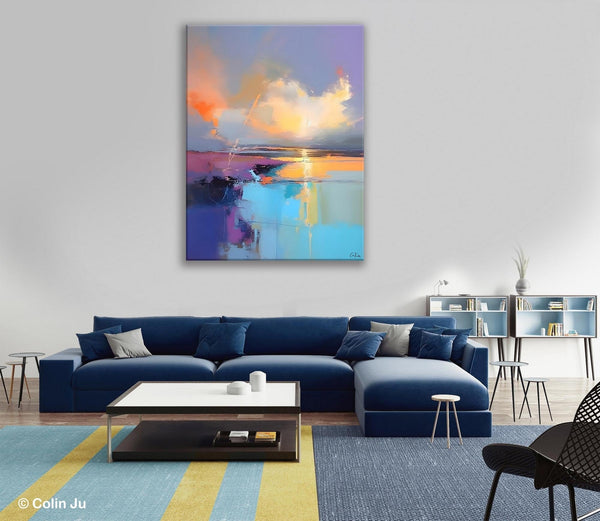 Original Landscape Paintings, Modern Paintings, Large Contemporary Wall Art, Acrylic Painting on Canvas, Extra Large Paintings for Bedroom-Art Painting Canvas