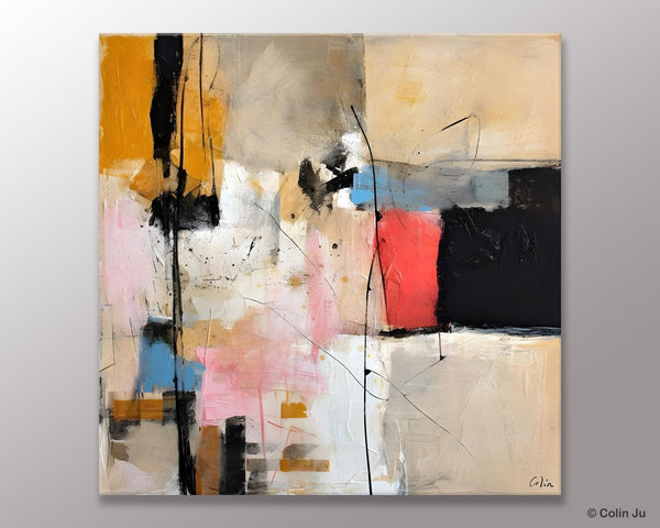 Contemporary Canvas Art, Modern Acrylic Artwork, Original Modern Paintings, Heavy Texture Canvas Art, Large Abstract Painting for Bedroom-Art Painting Canvas