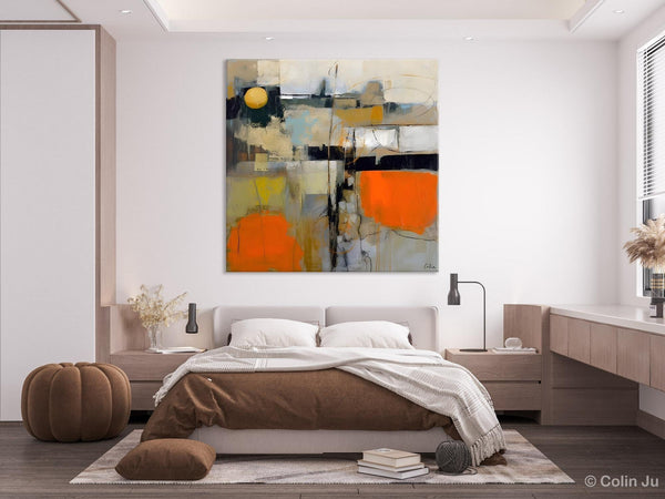 Modern Acrylic Artwork, Original Modern Art, Heavy Texture Canvas Paintings, Contemporary Canvas Art, Large Abstract Painting for Bedroom-Art Painting Canvas