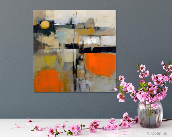 Modern Acrylic Artwork, Original Modern Art, Heavy Texture Canvas Paintings, Contemporary Canvas Art, Large Abstract Painting for Bedroom-Art Painting Canvas