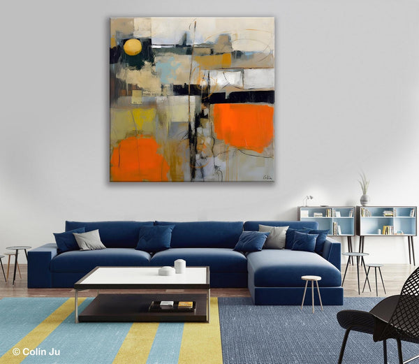 Modern Acrylic Artwork, Original Modern Art, Heavy Texture Canvas Paintings, Contemporary Canvas Art, Large Abstract Painting for Bedroom-Art Painting Canvas