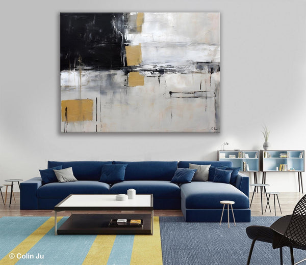 Original Abstract Art, Modern Wall Art Ideas for Bedroom, Extra Large Canvas Paintings, Impasto Art Painting, Contemporary Acrylic Paintings-Art Painting Canvas