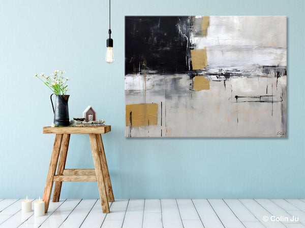 Original Abstract Art, Modern Wall Art Ideas for Bedroom, Extra Large Canvas Paintings, Impasto Art Painting, Contemporary Acrylic Paintings-Art Painting Canvas