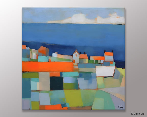 Landscape Canvas Paintings, Original Abstract Wall Art Paintings, Modern Wall Art Painting for Living Room, Acrylic Painting on Canvas-Art Painting Canvas