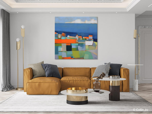 Landscape Canvas Paintings, Original Abstract Wall Art Paintings, Modern Wall Art Painting for Living Room, Acrylic Painting on Canvas-Art Painting Canvas