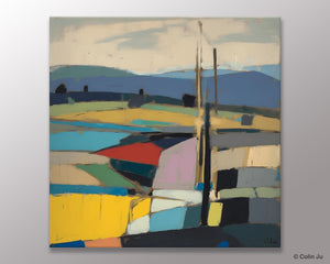 Original Landscape Wall Art Paintings, Abstract Wall Art Painting for Living Room, Landscape Canvas Paintings, Acrylic Painting on Canvas-Art Painting Canvas