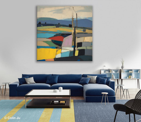 Original Landscape Wall Art Paintings, Abstract Wall Art Painting for Living Room, Landscape Canvas Paintings, Acrylic Painting on Canvas-Art Painting Canvas