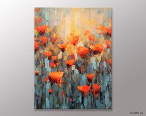 Flower Abstract Painting, Heavy Texture Wall Art, Acrylic Painting on Canvas, Canvas Painting Ideas for Dining Room, Original Abstract Art-Art Painting Canvas
