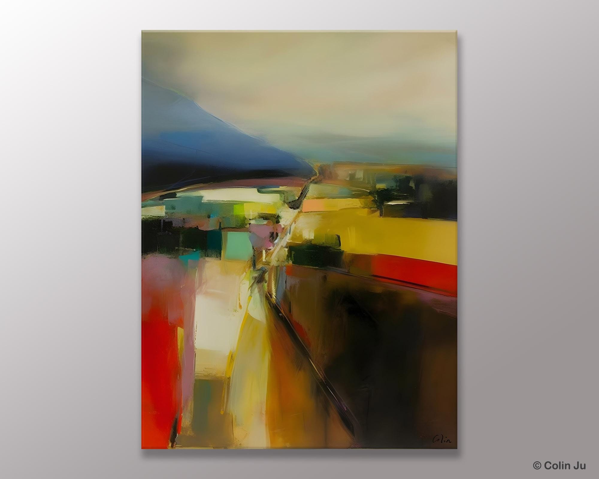 Abstract Landscape Artwork, Landscape Painting on Canvas, Contemporary Wall Art Paintings, Extra Large Original Art, Hand Painted Canvas Art-Art Painting Canvas