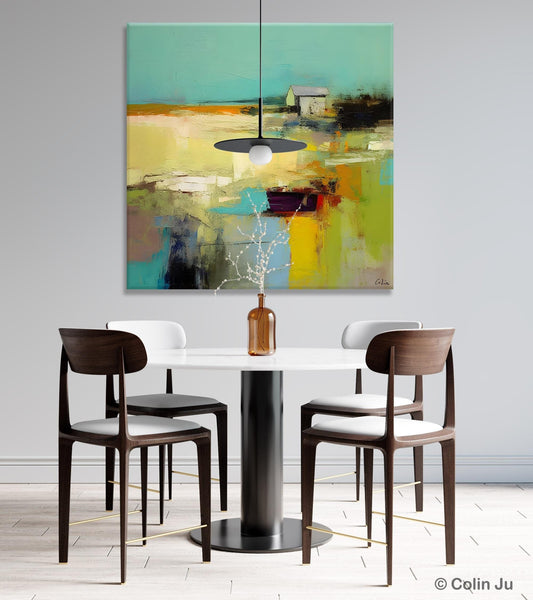 Landscape Canvas Paintings, Original Landscape Paintings, Abstract Wall Art Painting for Living Room, Oversized Acrylic Painting on Canvas-Art Painting Canvas