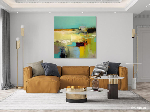 Landscape Canvas Paintings, Original Landscape Paintings, Abstract Wall Art Painting for Living Room, Oversized Acrylic Painting on Canvas-Art Painting Canvas