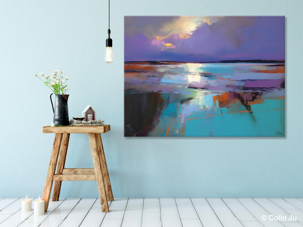 Abstract Landscape Painting on Canvas, Large Paintings for Bedroom, Oversized Contemporary Wall Art Paintings, Extra Large Original Artwork-Art Painting Canvas
