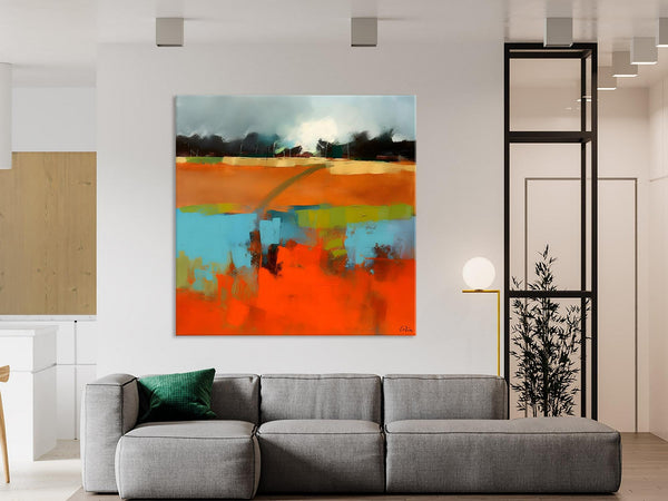 Original Abstract Wall Art, Landscape Acrylic Art, Landscape Canvas Art, Hand Painted Canvas Art, Large Abstract Painting for Living Room-Art Painting Canvas