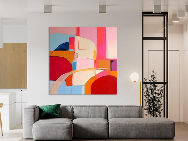 Modern Acrylic Artwork, Simple Canvas Paintings, Large Abstract Painting for Dining Room, Contemporary Canvas Art, Original Modern Wall Art-Art Painting Canvas