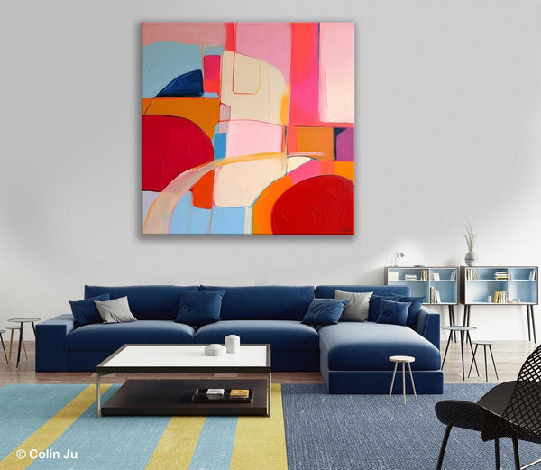 Modern Acrylic Artwork, Simple Canvas Paintings, Large Abstract Painting for Dining Room, Contemporary Canvas Art, Original Modern Wall Art-Art Painting Canvas
