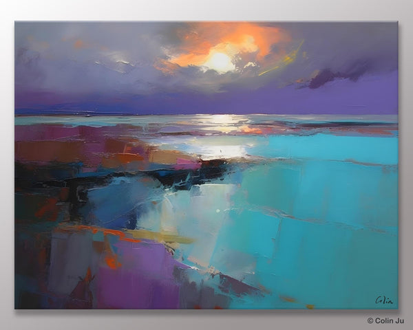 Original Landscape Abstract Painting, Landscape Canvas Paintings for Dining Room, Extra Large Modern Wall Art, Acrylic Painting on Canvas-Art Painting Canvas