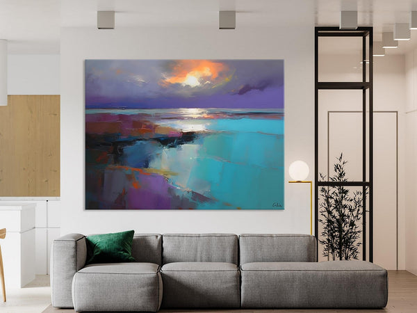 Original Landscape Abstract Painting, Landscape Canvas Paintings for Dining Room, Extra Large Modern Wall Art, Acrylic Painting on Canvas-Art Painting Canvas