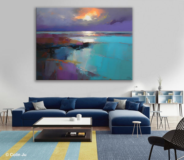 Original Landscape Abstract Painting, Landscape Canvas Paintings for Dining Room, Extra Large Modern Wall Art, Acrylic Painting on Canvas-Art Painting Canvas