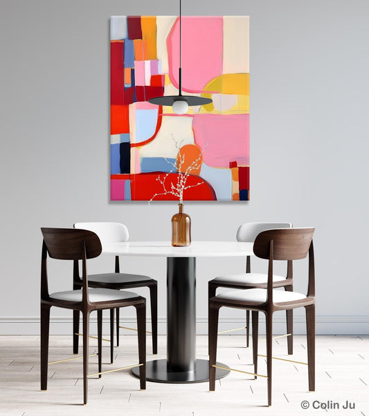 Original Canvas Artwork, Contemporary Acrylic Painting on Canvas, Large Painting for Dining Room, Simple Abstract Art, Wall Art Paintings-Art Painting Canvas