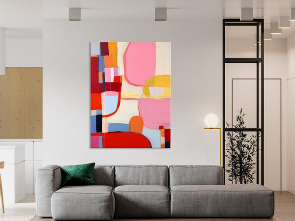 Original Canvas Artwork, Contemporary Acrylic Painting on Canvas, Large Painting for Dining Room, Simple Abstract Art, Wall Art Paintings-Art Painting Canvas