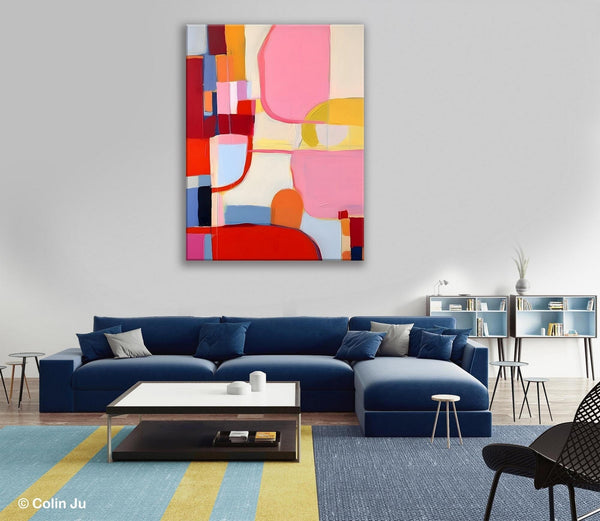 Original Canvas Artwork, Contemporary Acrylic Painting on Canvas, Large Painting for Dining Room, Simple Abstract Art, Wall Art Paintings-Art Painting Canvas