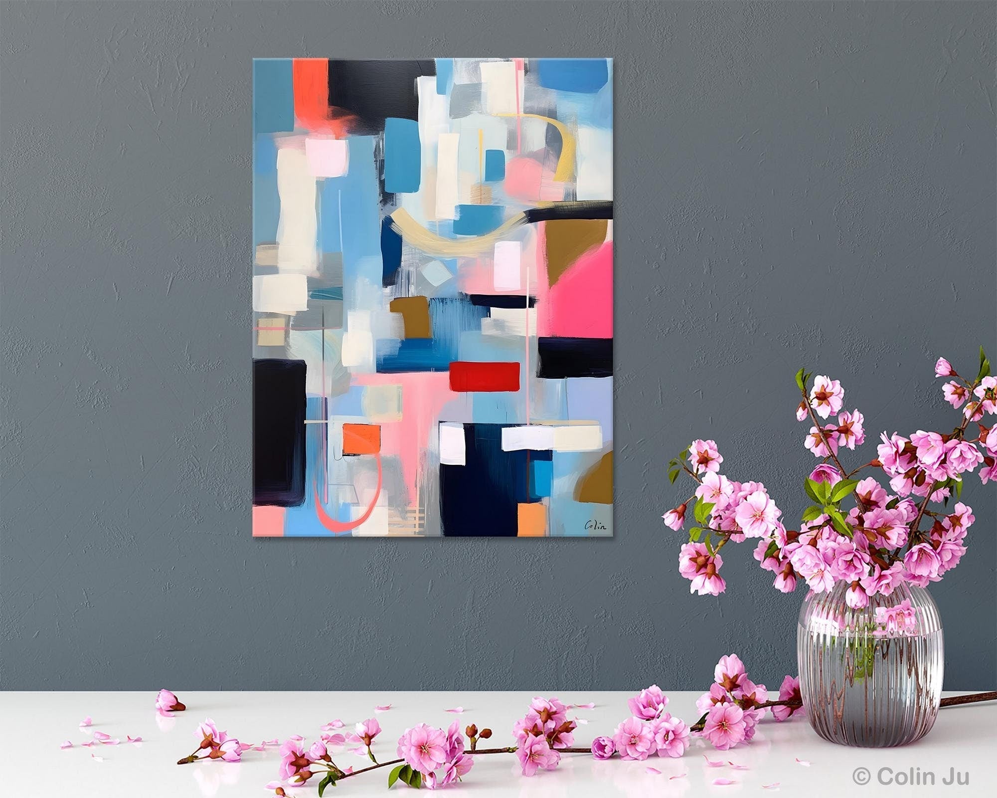 Original Modern Artwork, Contemporary Acrylic Painting on Canvas, Large Wall Art Painting for Bedroom, Oversized Abstract Wall Art Paintings-Art Painting Canvas