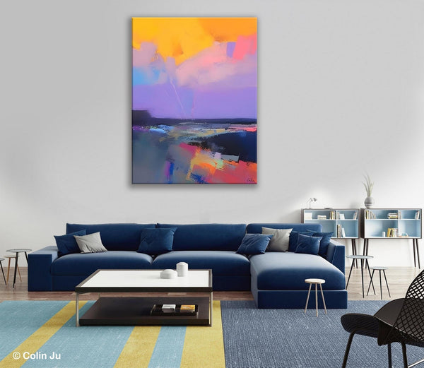 Abstract Landscape Artwork, Contemporary Wall Art Paintings, Extra Large Original Art, Landscape Painting on Canvas, Hand Painted Canvas Art-Art Painting Canvas