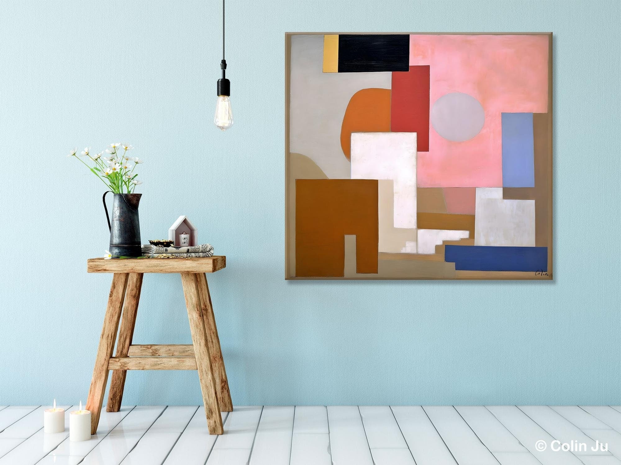 Extra Large Canvas Paintings for Living Room, Original Modern Abstract Artwork, Geometric Modern Canvas Art, Abstract Wall Art for Sale-Art Painting Canvas