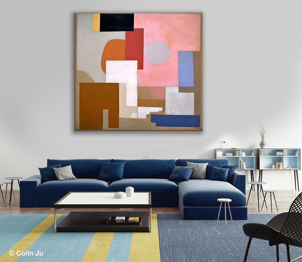 Extra Large Canvas Paintings for Living Room, Original Modern Abstract Artwork, Geometric Modern Canvas Art, Abstract Wall Art for Sale-Art Painting Canvas