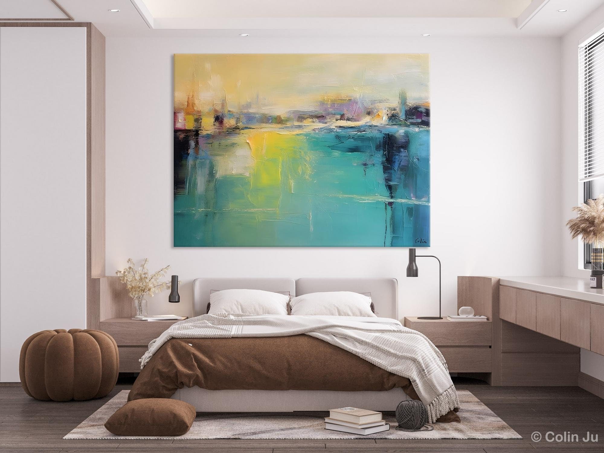 Original Canvas Artwork, Contemporary Acrylic Painting on Canvas, Large Painting for Dining Room, Simple Abstract Art, Wall Art Paintings-Art Painting Canvas