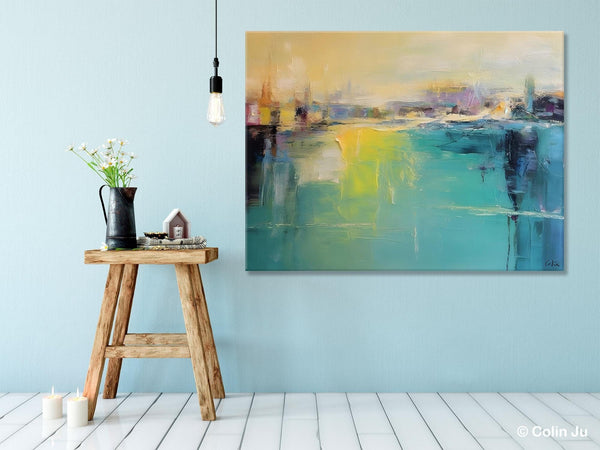 Original Canvas Artwork, Contemporary Acrylic Painting on Canvas, Large Painting for Dining Room, Simple Abstract Art, Wall Art Paintings-Art Painting Canvas