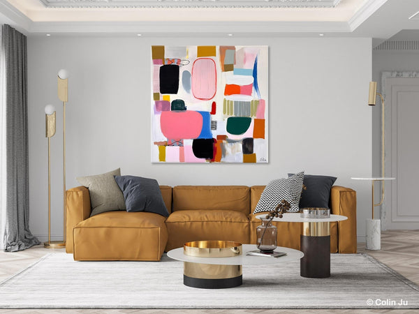 Geometric Modern Acrylic Art, Modern Original Abstract Art, Large Wall Art for Bedroom, Canvas Paintings for Sale, Contemporary Canvas Art-Art Painting Canvas