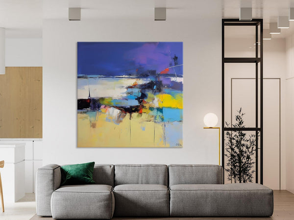 Original Modern Abstract Artwork, Geometric Modern Canvas Art, Extra Large Canvas Paintings for Living Room, Abstract Wall Art for Sale-Art Painting Canvas