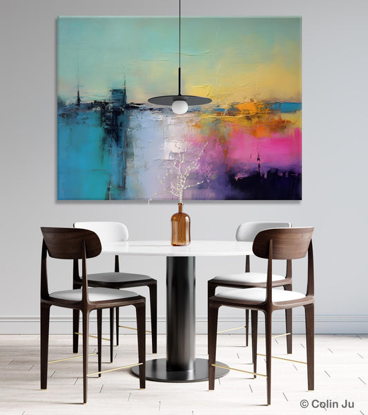 Hand Painted Original Canvas Wall Art, Abstract Landscape Paintings for Bedroom, Modern Landscape Artwork, Contemporary Acrylic Paintings-Art Painting Canvas