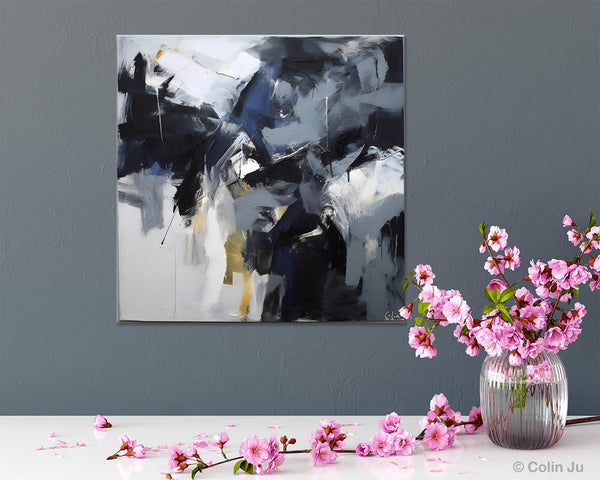 Simple Modern Acrylic Art, Modern Original Abstract Art, Large Abstract Art for Bedroom, Canvas Paintings for Sale, Contemporary Canvas Art-Art Painting Canvas