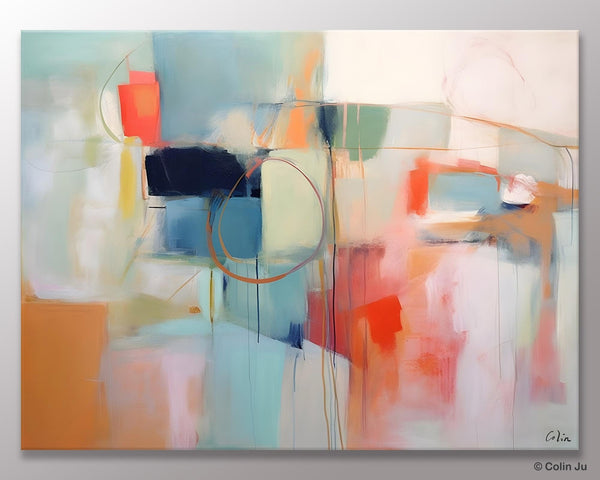 Large Modern Canvas Art, Original Abstract Art Paintings, Hand Painted Acrylic Painting on Canvas, Large Wall Art Painting for Dining Room-Art Painting Canvas
