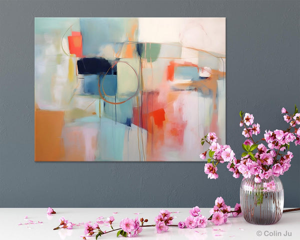 Large Modern Canvas Art, Original Abstract Art Paintings, Hand Painted Acrylic Painting on Canvas, Large Wall Art Painting for Dining Room-Art Painting Canvas
