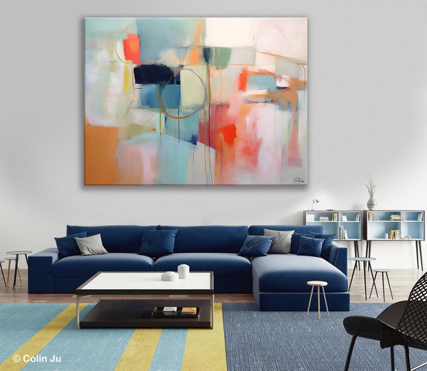 Large Modern Canvas Art, Original Abstract Art Paintings, Hand Painted Acrylic Painting on Canvas, Large Wall Art Painting for Dining Room-Art Painting Canvas