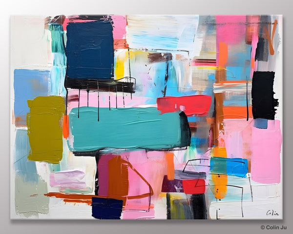 Original Abstract Art Paintings, Hand Painted Canvas Art, Acrylic Painting on Canvas, Large Canvas Art for Sale, Large Painting for Bedroom-Art Painting Canvas